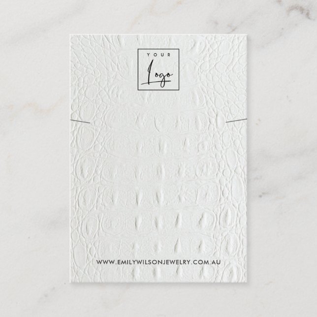 WHITE LETHER TEXTURE NECKLACE BRACELET DISPLAY VISITENKARTE (Vorderseite)