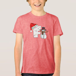 White letter f christmas gift Tri-Blend shirt