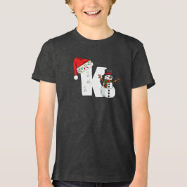 White letter k christmas gift Tri-Blend shirt