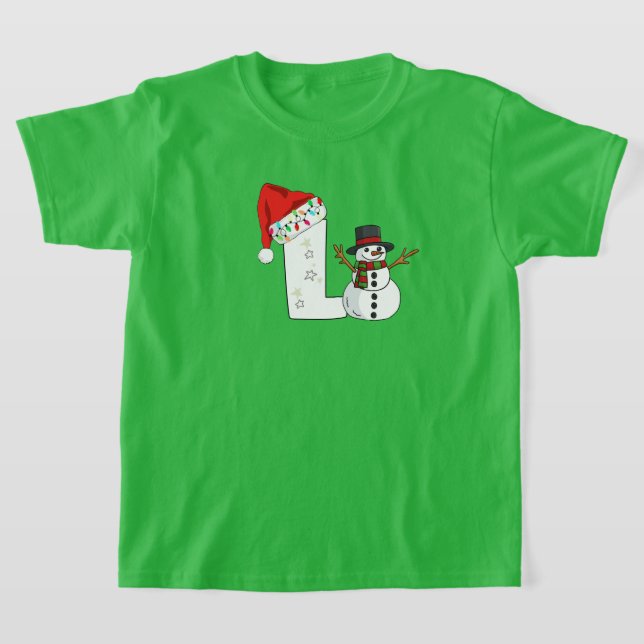 White letter L christmas gift  T-Shirt (Ablage )