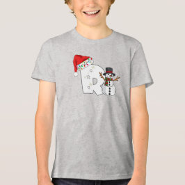 White letter r christmas gift Tri-Blend shirt