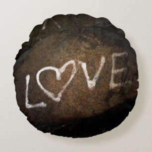 White Liebe Graffiti Rundes Kissen