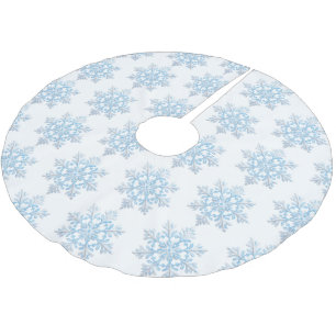 White Light Blue Weihnachts-Schneeflocke Polyester Weihnachtsbaumdecke