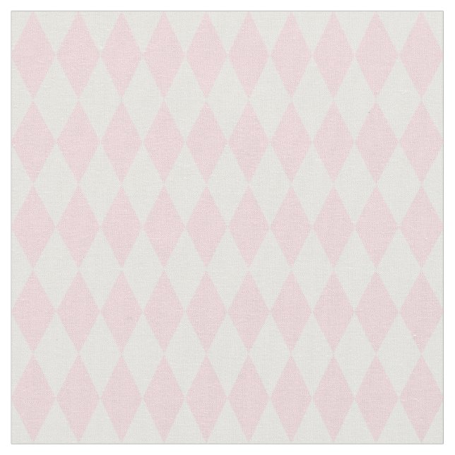 White & Light Pink Harlequin Diamonds Stoff (Nahaufnahme)