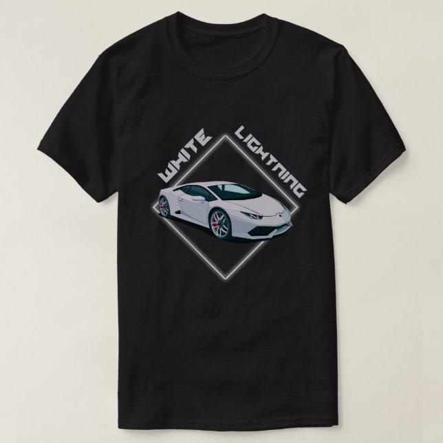 White Lightning Supercar Graphic T - Shirt (Design vorne)