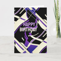 White Lila Lilac Black Slanted Abstrakten Geburtst