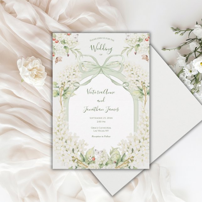 White Lilacs Vintage Elegant Wedding Einladung (Von Creator hochgeladen)