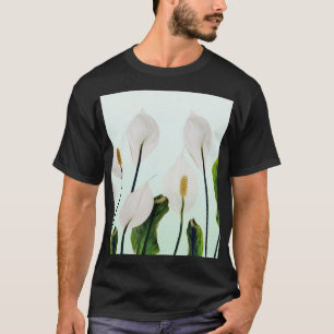 White Lilies Blume Blau Nahtlos T-Shirt
