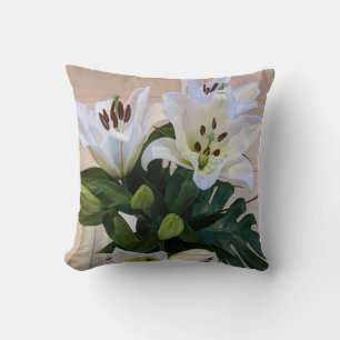 White Lilies Cushion Kissen