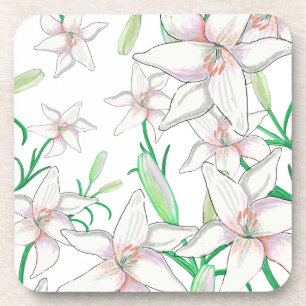White Lilies Getränkeuntersetzer