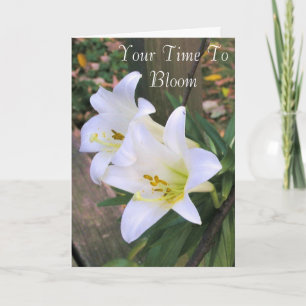 White Lilies Graduation Karte