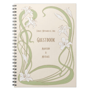 White Lilies Guestbook Notizblock