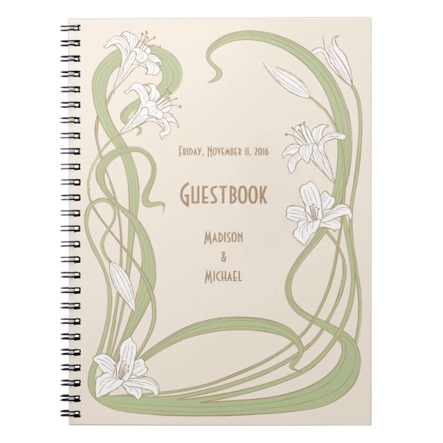 White Lilies Guestbook Notizblock (Vorderseite)