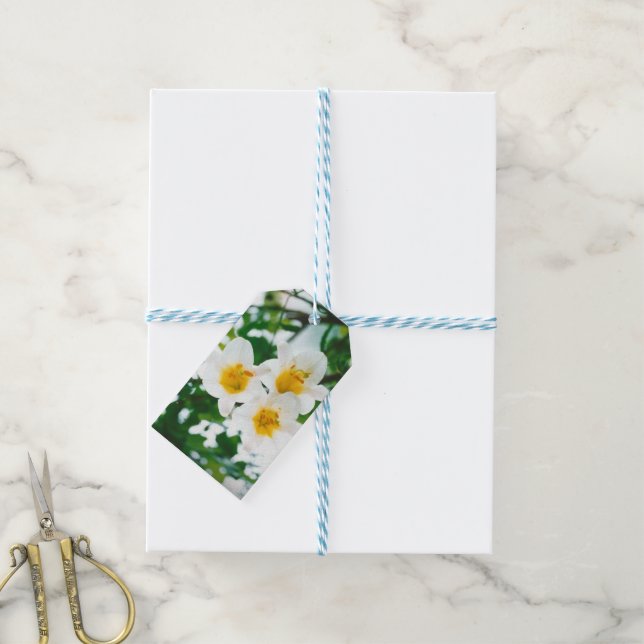 White Lilies - Lily Blume Lilium candidum Geschenkanhänger (Mit Garn)