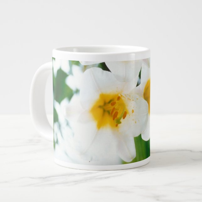White Lilies - Lily Blume Lilium candidum Jumbo-Tasse (Vorderseite Links)
