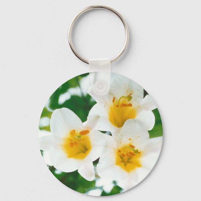 White Lilies - Lily Blume Lilium candidum Schlüsselanhänger (Vorderseite)