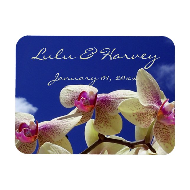 White Lilies und Sky Personal Wedding Magnet (Horizontal)