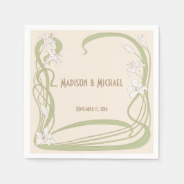 White Lilies Wedding Serviette