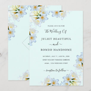 White Lily Blume Elegante schicke Hochzeit Einladu