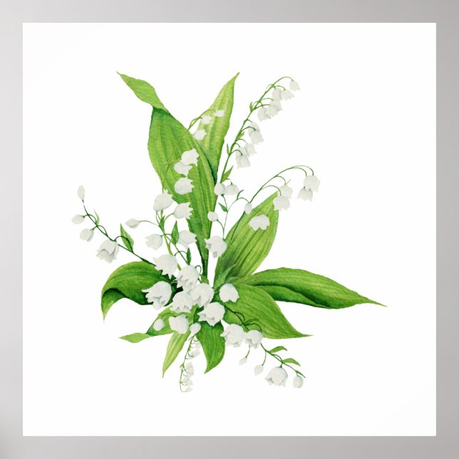White Lily Bouquet Poster (Vorne)