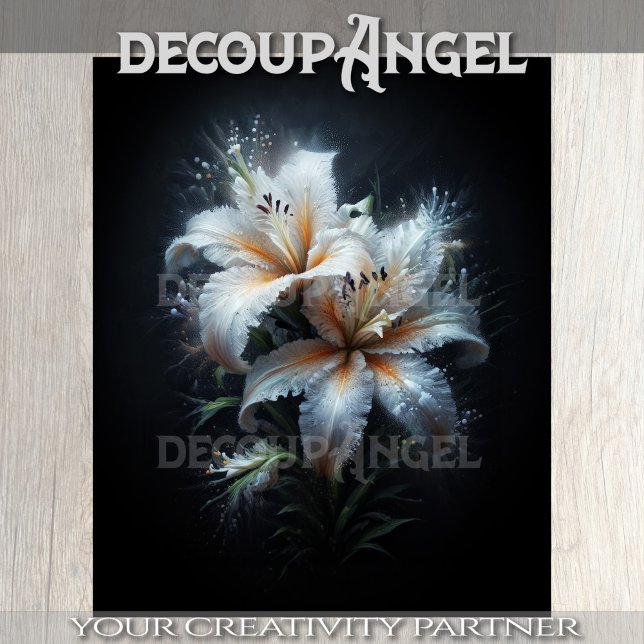 White Lily Duo Decoupage Seidenpapier (Von Creator hochgeladen)