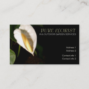 White LiLy Garden Florist Business Card Visitenkarte