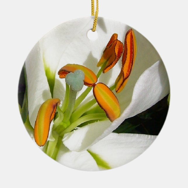 White Lily Keramik Ornament (Vorne)