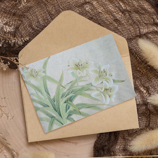 White Lily RSVP Karte (Von Creator hochgeladen)