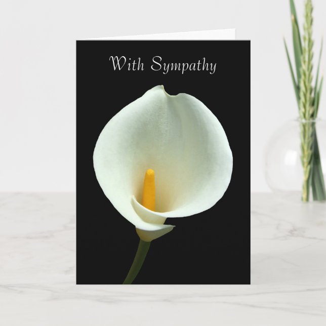 White Lily Sympathy Card Karte (Vorderseite)
