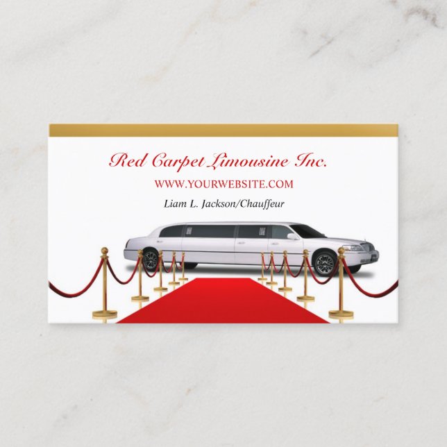 White Limousine Business Card Visitenkarte (Vorderseite)