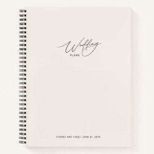 White Linen Wedding Plans Notizbuch