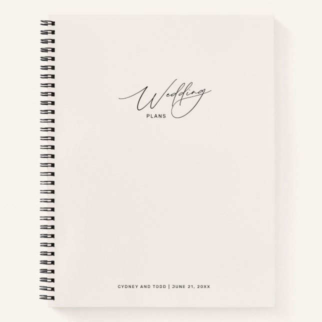 White Linen Wedding Plans Notizbuch (Vorderseite)