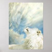 White Lion - In Wild Wind Art Poster/Print