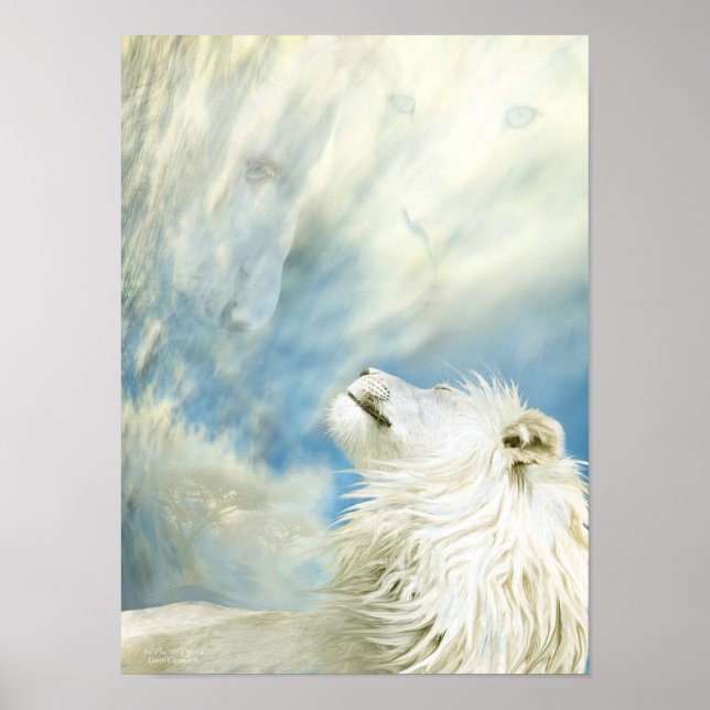 White Lion - In Wild Wind Art Poster/Print Poster (Vorne)