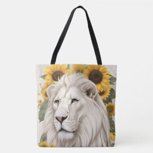 White Lion Sonnenblumen Design Wildlife Safari Lio