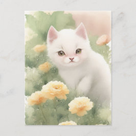 White Little Kitten Postkarte