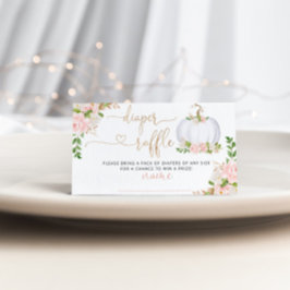 White Little Kürbis fallen Windel Tombola Begleitkarte