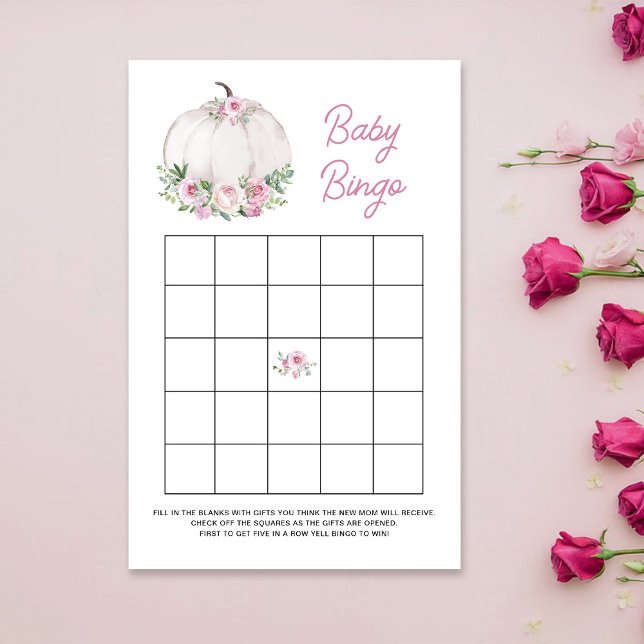 White Little Pumpkin Baby Bingo Game Card (Von Creator hochgeladen)