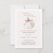 White Little Pumpkin Pink Polka Dots Baby Dusche