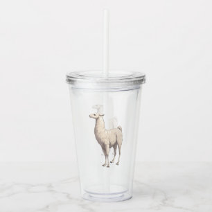 White Llama Acryltrinkbecher