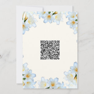 White Lly Blume Kinderdusche Einladung QR Code