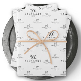 White Logo Muster Business Brand Simple Company Geschenkpapier Set