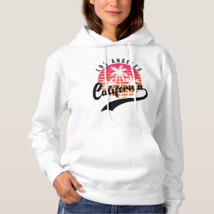 White Los Angeles Retro Women's Hoodie