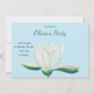 White Lotus Blume Party Personalisiert Einladung