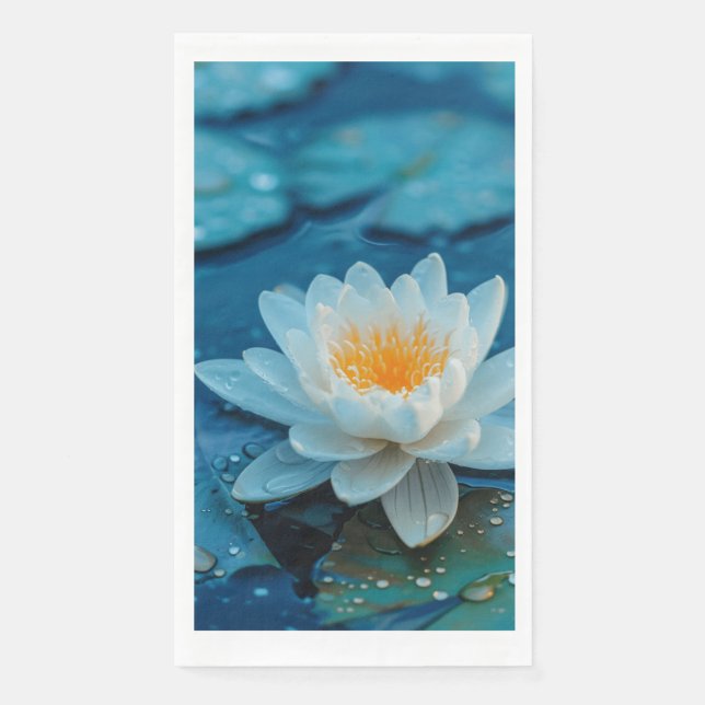 White Lotus Blume Serviette (Vorderseite)