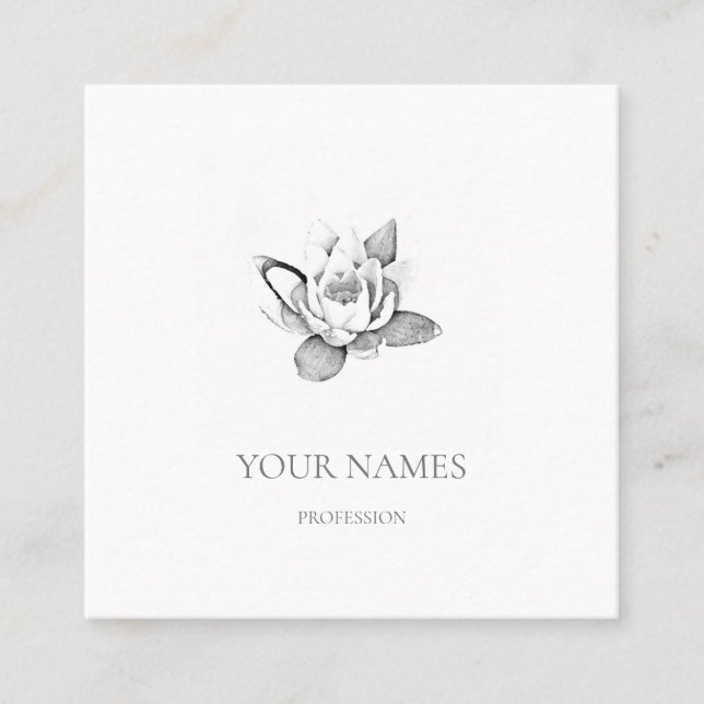 WHITE LOTUS BUSINESS CARD QUADRATISCHE VISITENKARTE (Vorderseite)