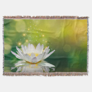 White Lotus Flower Landscape Decke