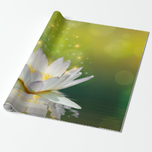 White Lotus Flower Landscape Geschenkpapier