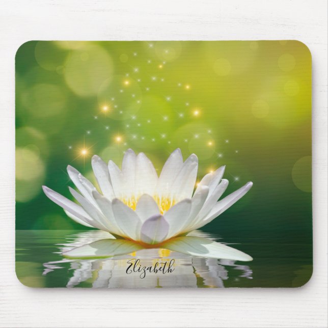 White Lotus Flower Landscape Mousepad (Vorne)