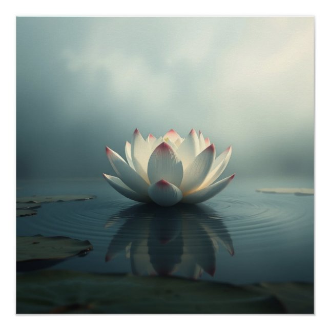 white lotus flower poster (Vorderseite)